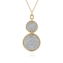 Discount Gabriel & Co. Bujukan Pave - 14K White Yellow Gold Bujukan and Diamond Pendant Drop Necklace
