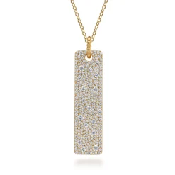 Clearance Gabriel & Co. Bujukan Pave - 14K Yellow Gold Bujukan Diamond Bar Necklace