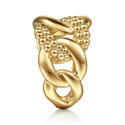 Clearance Gabriel & Co. Bujukan Pave - 14K Yellow Gold Bujukan Link Ring