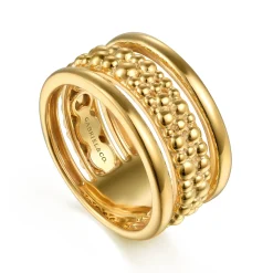 Gabriel & Co. Bujukan Pave - 14K Yellow Gold Pave Bujukan Wide Band Ring