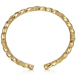 Online Gabriel & Co. Bujukan Pave - 14K Yellow Plain Gold Bujukan Split Bangle Bracelet