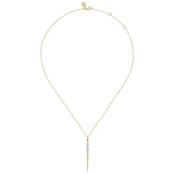 Online Gabriel & Co. Bujukan Punk - 14K White Yellow Gold Bujukan and Diamond Drop Necklace