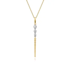 Online Gabriel & Co. Bujukan Punk - 14K White Yellow Gold Bujukan and Diamond Drop Necklace