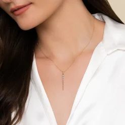 Online Gabriel & Co. Bujukan Punk - 14K White Yellow Gold Bujukan and Diamond Drop Necklace