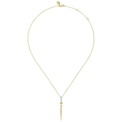 Outlet Gabriel & Co. Bujukan Punk - 14K White Yellow Gold Bujukan Bullet and Diamond Drop Necklace