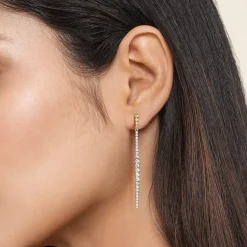 Best Gabriel & Co. Bujukan Punk - 14K White Yellow Gold Bujukan Diamond Stud Drop Earrings
