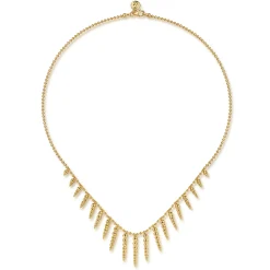 Gabriel & Co. Bujukan Punk - 14K Yellow Gold Bead Chain and Bujukan Spike Droplet Necklace