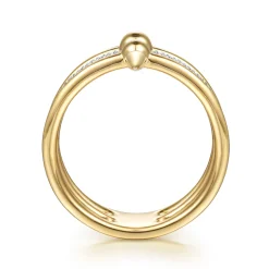 Gabriel & Co. Bujukan Punk - 14K Yellow Gold Bujukan Spike and Diamond Easy Stackable Ring