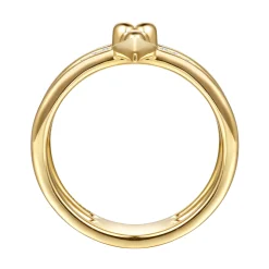 New Gabriel & Co. Bujukan Punk - 14K Yellow Gold Bujukan Clover and Triangle Pyramid Diamond Easy Stackable Ring