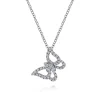 Outlet Gabriel & Co. Butterfly - 18 inch 14K White Gold Diamond Butterfly Pendant Necklace