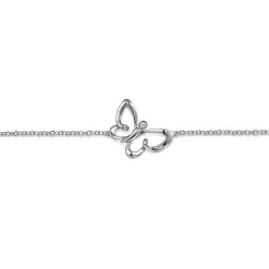 Online Gabriel & Co. Butterfly - Sterling Silver Chain Bracelet with White Sapphire Butterfly Charm