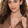 Clearance Gabriel & Co. Byzantine Flower - 18K White Yellow Gold Graduating Diamond Floral Pendant Necklace
