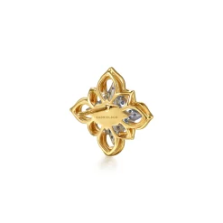 Hot Gabriel & Co. Byzantine Flower - 18K White Yellow Gold Graduating Diamond Floral Stud Earrings