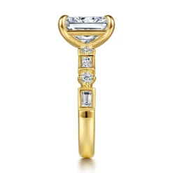 Outlet Gabriel & Co. Cabana - 14K Yellow Gold Radiant Cut Diamond Engagement Ring