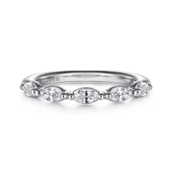 Online Gabriel & Co. Cairie - 14K White Gold Diamond Marquise Anniversary Band - 0.4 ct