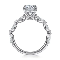 Sale Gabriel & Co. Caitte - 14K White Gold Round Double Prong Diamond Engagement Ring