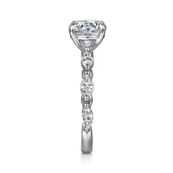 Sale Gabriel & Co. Caitte - 14K White Gold Round Double Prong Diamond Engagement Ring
