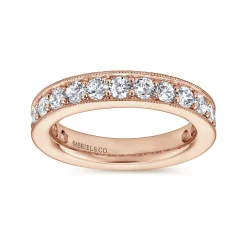 Outlet Gabriel & Co. Calabria - 14K Rose Gold Channel Prong Set Diamond Eternity Band - 1.5 ct
