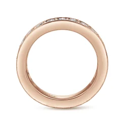 Outlet Gabriel & Co. Calabria - 14K Rose Gold Channel Prong Set Diamond Eternity Band - 1.5 ct