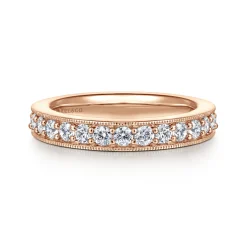 Discount Gabriel & Co. Calabria - 14K Rose Gold Channel Prong Set Diamond Eternity Band - 1 ct