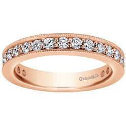 Discount Gabriel & Co. Calabria - 14K Rose Gold Channel Prong Set Diamond Eternity Band - 1 ct