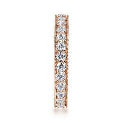 Discount Gabriel & Co. Calabria - 14K Rose Gold Channel Prong Set Diamond Eternity Band - 1 ct