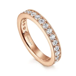 Discount Gabriel & Co. Calabria - 14K Rose Gold Channel Prong Set Diamond Eternity Band - 1 ct