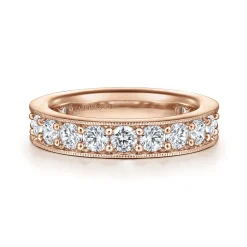 Sale Gabriel & Co. Calabria - 14k Rose Gold Channel Prong Set Eternity Band - 2 ct