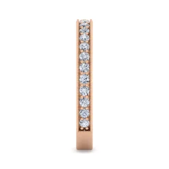 New Gabriel & Co. Calabria - 14K Rose Gold Diamond Prong Channel Diamond Anniversary Band with Milgrain - 0.35 ct