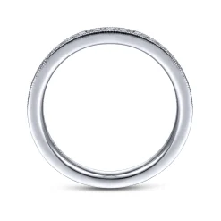 New Gabriel & Co. Calabria - 14K White Gold Channel Prong Diamond Anniversary Band with Milgrain - 0.25 ct