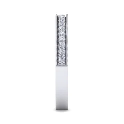 Clearance Gabriel & Co. Calabria - 14K White Gold Channel Prong Diamond Anniversary Band with Milgrain - 0.15 ct