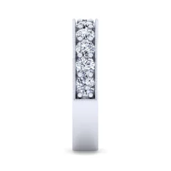 Gabriel & Co. Calabria - 14K White Gold Channel Prong Diamond Anniversary Band with Milgrain - 1.05 ct