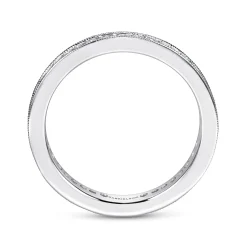New Gabriel & Co. Calabria - 14K White Gold Channel Prong Diamond Eternity Band with Milgrain - 0.3 ct