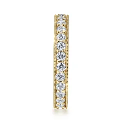 Best Gabriel & Co. Calabria - 14K Yellow Gold Channel Prong Set Diamond Eternity Band - 1 ct