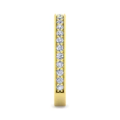 Clearance Gabriel & Co. Calabria - 14K Yellow Gold Diamond Prong Channel Diamond Anniversary Band with Milgrain - 0.35 ct