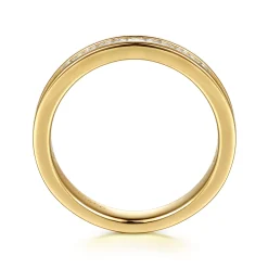 Gabriel & Co. Caline - 14K Yellow Gold Channel Setting Princess Cut Diamond Anniversary Band - 0.5 ct