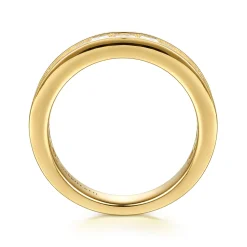 Sale Gabriel & Co. Caline - 14K Yellow Gold Channel Setting Princess Cut Diamond Anniversary Band - 1.2 ct