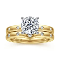 Outlet Gabriel & Co. Cally - 14K White-Yellow Gold Round Diamond Engagement Ring