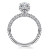 New Gabriel & Co. Caly - 14K White Gold Pear Shape Halo Diamond Engagement Ring