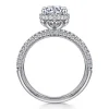 Discount Gabriel & Co. Caly - 14K White Gold Round Halo Diamond Engagement Ring