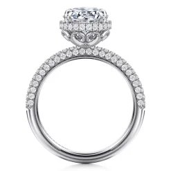 Best Gabriel & Co. Caly - 14K White Gold Round Halo Diamond Engagement Ring
