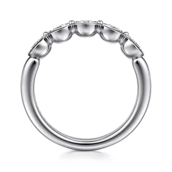 Clearance Gabriel & Co. Calypso - 14K White Gold Bezel Round 5 Stone Diamond Anniversary Band - 0.75 ct