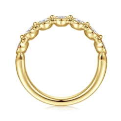 Online Gabriel & Co. Calypso - 14K Yellow Gold Bezel Oval 7 Stone Diamond Anniversary Band - 1.05 ct