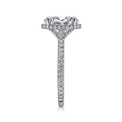 Sale Gabriel & Co. Camden - 14K White Gold Hidden Halo Oval Diamond Engagement Ring