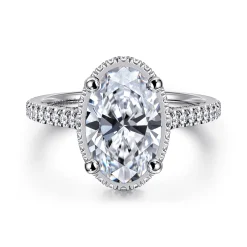 Outlet Gabriel & Co. Camden - 14K White Gold Hidden Halo Oval Diamond Engagement Ring