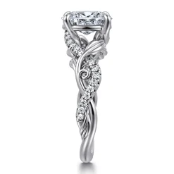 Outlet Gabriel & Co. Camelia - 14K White Gold Floral Oval Diamond Engagement Ring