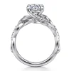 Clearance Gabriel & Co. Camelia - 14K White Gold Floral Round Diamond Engagement Ring