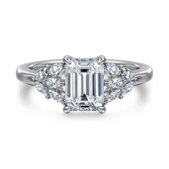Outlet Gabriel & Co. Cami - 14K White Gold Emerald Cut Diamond Engagement Ring