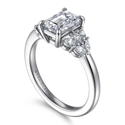 Outlet Gabriel & Co. Cami - 14K White Gold Emerald Cut Diamond Engagement Ring