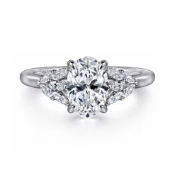 Outlet Gabriel & Co. Cami - 14K White Gold Oval Diamond Engagement Ring